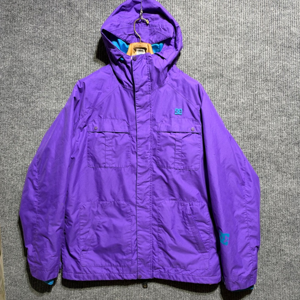 DC Shoes Snowboarding Jacket Mens L Purple Exotex 10K Hooded Skate Winter Coat